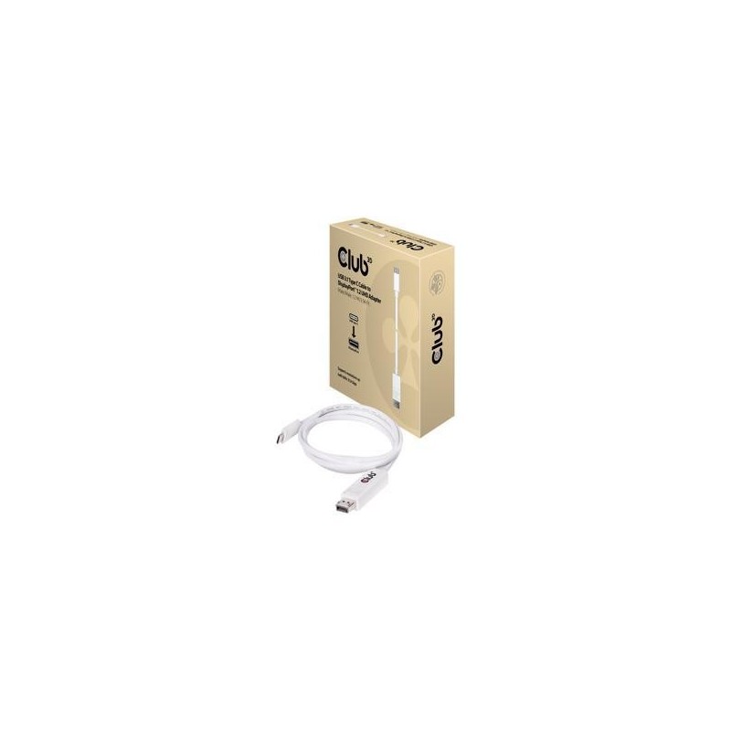 Club 3D CAC-1517 USB-C 3.1 til DisplayPort 1.2 kabel 1.2m Hvid Club 3D CAC-1517 USB-C 3.1 til DisplayPort 1.2 kabel 1.2m Hvid
